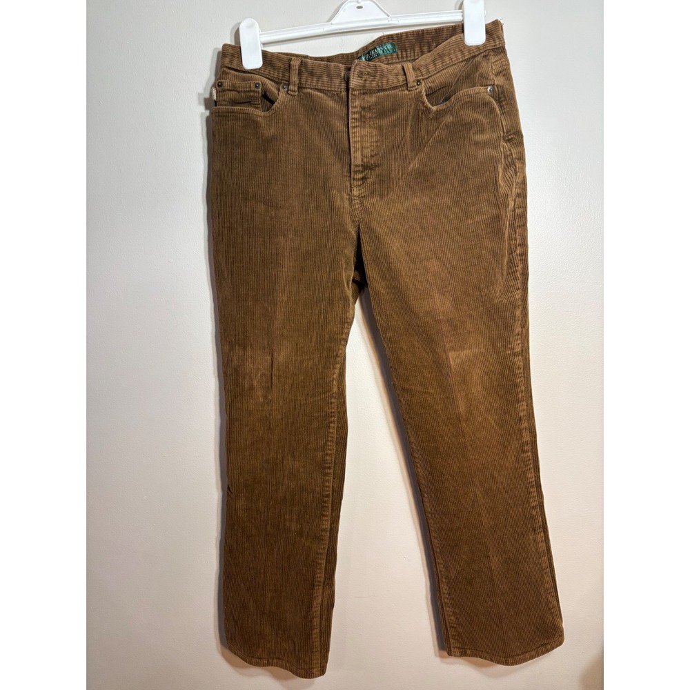 Lauren Ralph Lauren‎ Brown Corduroy Pants Mens Straight Leg Stretch 14P